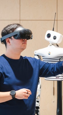 Student met VR-bril